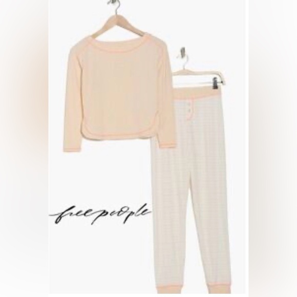 Free People Intimately Chill Evening PJ Set NWT - Picture 2 of 13
